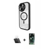 MARSİLYAN™- iPhone 11 Kılıf Kıvılcım Modern Koleksiyonu - Şeffaf 360 Full Body Arka Koruyucu + Şeffaf Kamera Lens Koruma Cam