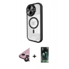 MARSİLYAN™- iPhone 11 Kılıf Kıvılcım Modern Koleksiyonu - Şeffaf 360 Full Body Arka Koruyucu + Raze Metal Kamera Lens - SH