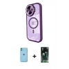 MARSİLYAN™- iPhone 11 Kılıf Kıvılcım Modern Koleksiyonu - Şeffaf 360 Full Body Arka Koruyucu + Neon Fosforlu Kamera Lens - YL