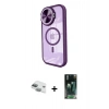MARSİLYAN™- iPhone 11 Kılıf Kıvılcım Modern Koleksiyonu - Şeffaf 360 Full Body Arka Koruyucu + Pers Alüminyum Kamera Lens - YL