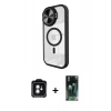 MARSİLYAN™- iPhone 11 Kılıf Kıvılcım Modern Koleksiyonu - Şeffaf 360 Full Body Arka Koruyucu + PVD Metal Kamera Lens - YL