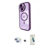 MARSİLYAN™- iPhone 11 Kılıf Kıvılcım Modern Koleksiyonu - Şeffaf Pasifik Cam Ekran Koruyucu + Pers Alüminyum Kamera Lens - GI