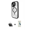 MARSİLYAN™- iPhone 11 Kılıf Kıvılcım Modern Koleksiyonu - Şeffaf Pasifik Cam Ekran Koruyucu + Kamera Lens Koruma Cam - SF