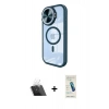 MARSİLYAN™- iPhone 11 Kılıf Kıvılcım Modern Koleksiyonu - Şeffaf Pasifik Cam Ekran Koruyucu + Kamera Lens Koruma Cam - SF