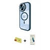 MARSİLYAN™- iPhone 11 Kılıf Kıvılcım Modern Koleksiyonu - Şeffaf Pasifik Cam Ekran Koruyucu + Rainbow Kamera Lens Koruma Cam - KI