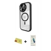 MARSİLYAN™- iPhone 11 Kılıf Kıvılcım Modern Koleksiyonu - Şeffaf Pasifik Cam Ekran Koruyucu + Rainbow Kamera Lens Koruma Cam - KI