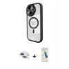 MARSİLYAN™- iPhone 11 Kılıf Kıvılcım Modern Koleksiyonu - Şeffaf Pasifik Cam Ekran Koruyucu + Pers Alüminyum Kamera Lens - LT