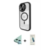 MARSİLYAN™- iPhone 11 Kılıf Kıvılcım Modern Koleksiyonu - Şeffaf Pasifik Cam Ekran Koruyucu + Raze Metal Kamera Lens - MI