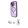 MARSİLYAN™- iPhone 11 Kılıf Kıvılcım Modern Koleksiyonu - Şeffaf Pasifik Cam Ekran Koruyucu + Pers Alüminyum Kamera Lens - YL