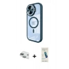 MARSİLYAN™- iPhone 11 Kılıf Kıvılcım Modern Koleksiyonu - Şeffaf Pasifik Cam Ekran Koruyucu + Pers Alüminyum Kamera Lens - YL