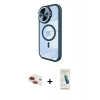 MARSİLYAN™- iPhone 11 Kılıf Kıvılcım Modern Koleksiyonu - Şeffaf Pasifik Cam Ekran Koruyucu + Pers Alüminyum Kamera Lens - KI