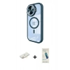 MARSİLYAN™- iPhone 11 Kılıf Kıvılcım Modern Koleksiyonu - Şeffaf Pasifik Cam Ekran Koruyucu + Renkli Kamera Lens Koruma Cam - SI