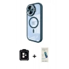 MARSİLYAN™- iPhone 11 Kılıf Kıvılcım Modern Koleksiyonu - Şeffaf Pasifik Cam Ekran Koruyucu + PVD Metal Kamera Lens - TU