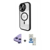 MARSİLYAN™- iPhone 11 Kılıf Kıvılcım Modern Koleksiyonu - Şeffaf Royal Nano Ekran Koruyucu + Raze Metal Kamera Lens - MR