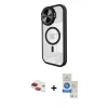 MARSİLYAN™- iPhone 11 Kılıf Kıvılcım Modern Koleksiyonu - Şeffaf Royal Nano Ekran Koruyucu + Pers Alüminyum Kamera Lens - KI