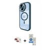 MARSİLYAN™- iPhone 11 Kılıf Kıvılcım Modern Koleksiyonu - Şeffaf Royal Nano Ekran Koruyucu + Pers Alüminyum Kamera Lens - KI