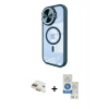 MARSİLYAN™- iPhone 11 Kılıf Kıvılcım Modern Koleksiyonu - Şeffaf Royal Nano Ekran Koruyucu + Pers Alüminyum Kamera Lens - GD