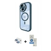 MARSİLYAN™- iPhone 11 Kılıf Kıvılcım Modern Koleksiyonu - Şeffaf Royal Nano Ekran Koruyucu + Pers Alüminyum Kamera Lens - GI