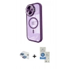 MARSİLYAN™- iPhone 11 Kılıf Kıvılcım Modern Koleksiyonu - Şeffaf Royal Nano Ekran Koruyucu + Pers Alüminyum Kamera Lens - GI