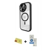 MARSİLYAN™- iPhone 11 Kılıf Kıvılcım Modern Koleksiyonu - Şeffaf Royal Nano Ekran Koruyucu + Rainbow Kamera Lens Koruma Cam - KI