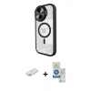 MARSİLYAN™- iPhone 11 Kılıf Kıvılcım Modern Koleksiyonu - Şeffaf Royal Nano Ekran Koruyucu + Renkli Kamera Lens Koruma Cam - TU