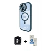 MARSİLYAN™- iPhone 11 Kılıf Kıvılcım Modern Koleksiyonu - Şeffaf Royal Nano Ekran Koruyucu + PVD Metal Kamera Lens - YL