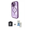 MARSİLYAN™- iPhone 11 Kılıf Kıvılcım Modern Koleksiyonu - Şeffaf Royal Nano Ekran Koruyucu + PVD Metal Kamera Lens - YL