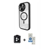 MARSİLYAN™- iPhone 11 Kılıf Kıvılcım Modern Koleksiyonu - Şeffaf Royal Nano Ekran Koruyucu + PVD Metal Kamera Lens - YL