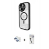 MARSİLYAN™- iPhone 11 Kılıf Kıvılcım Modern Koleksiyonu - Şeffaf Uv Polymer Nano Ekran Koruyucu + Pers Alüminyum Kamera Lens - GI