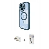 MARSİLYAN™- iPhone 11 Kılıf Kıvılcım Modern Koleksiyonu - Şeffaf Uv Polymer Nano Ekran Koruyucu + Pers Alüminyum Kamera Lens - GD