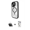 MARSİLYAN™- iPhone 11 Kılıf Kıvılcım Modern Koleksiyonu - Şeffaf Uv Polymer Nano Ekran Koruyucu + Kamera Lens Koruma Cam - SF