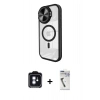 MARSİLYAN™- iPhone 11 Kılıf Kıvılcım Modern Koleksiyonu - Şeffaf Uv Polymer Nano Ekran Koruyucu + PVD Metal Kamera Lens - MI