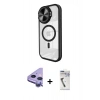 MARSİLYAN™- iPhone 11 Kılıf Kıvılcım Modern Koleksiyonu - Şeffaf Uv Polymer Nano Ekran Koruyucu + Raze Metal Kamera Lens - MR