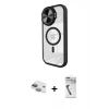 MARSİLYAN™- iPhone 11 Kılıf Kıvılcım Modern Koleksiyonu - Şeffaf Uv Polymer Nano Ekran Koruyucu + Pers Alüminyum Kamera Lens - YL