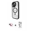 MARSİLYAN™- iPhone 11 Kılıf Kıvılcım Modern Koleksiyonu - Şeffaf Uv Polymer Nano Ekran Koruyucu + Pers Alüminyum Kamera Lens - KI