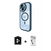 MARSİLYAN™- iPhone 11 Kılıf Kıvılcım Modern Koleksiyonu - Şeffaf Uv Polymer Nano Ekran Koruyucu + PVD Metal Kamera Lens - TU