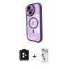 MARSİLYAN™- iPhone 11 Kılıf Kıvılcım Modern Koleksiyonu - Şeffaf Uv Polymer Nano Ekran Koruyucu + PVD Metal Kamera Lens - TU