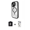MARSİLYAN™- iPhone 11 Kılıf Kıvılcım Modern Koleksiyonu - Şeffaf Uv Polymer Nano Ekran Koruyucu + PVD Metal Kamera Lens - TU