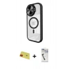 MARSİLYAN™- iPhone 11 Kılıf Kıvılcım Modern Koleksiyonu - Şeffaf Uv Polymer Nano Ekran Koruyucu + Rainbow Kamera Lens Koruma Cam - KI