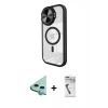 MARSİLYAN™- iPhone 11 Kılıf Kıvılcım Modern Koleksiyonu - Şeffaf Uv Polymer Nano Ekran Koruyucu + Raze Metal Kamera Lens - MI