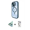 MARSİLYAN™- iPhone 11 Kılıf Kıvılcım Modern Koleksiyonu - Şeffaf Uv Polymer Nano Ekran Koruyucu + Raze Metal Kamera Lens - MI