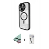 MARSİLYAN™- iPhone 11 Kılıf Kıvılcım Modern Koleksiyonu - Şeffaf Uv Polymer Nano Ekran Koruyucu + Raze Metal Kamera Lens - KI