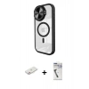 MARSİLYAN™- iPhone 11 Kılıf Kıvılcım Modern Koleksiyonu - Şeffaf Uv Polymer Nano Ekran Koruyucu + Renkli Kamera Lens Koruma Cam - PE