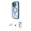 MARSİLYAN™- iPhone 11 Kılıf Kıvılcım Modern Koleksiyonu - Şeffaf Uv Polymer Nano Ekran Koruyucu + Renkli Kamera Lens Koruma Cam - PE