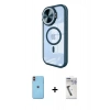 MARSİLYAN™- iPhone 11 Kılıf Kıvılcım Modern Koleksiyonu - Şeffaf Uv Polymer Nano Ekran Koruyucu + Neon Fosforlu Kamera Lens - TU