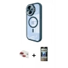 MARSİLYAN™- iPhone 11 Kılıf Kıvılcım Modern Koleksiyonu - Siyah 34D Hayalet Izgaralı Cam + Pers Alüminyum Kamera Lens - KI