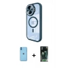 MARSİLYAN™- iPhone 11 Kılıf Kıvılcım Modern Koleksiyonu - Siyah 360 Mat Full Body Arka Koruyucu + Neon Fosforlu Kamera Lens - MI