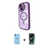 MARSİLYAN™- iPhone 11 Kılıf Kıvılcım Modern Koleksiyonu - Siyah 360 Mat Full Body Arka Koruyucu + Neon Fosforlu Kamera Lens - MI