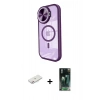 MARSİLYAN™- iPhone 11 Kılıf Kıvılcım Modern Koleksiyonu - Siyah 360 Mat Full Body Arka Koruyucu + Renkli Kamera Lens Koruma Cam - PE