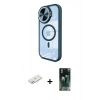 MARSİLYAN™- iPhone 11 Kılıf Kıvılcım Modern Koleksiyonu - Siyah 360 Mat Full Body Arka Koruyucu + Renkli Kamera Lens Koruma Cam - PE